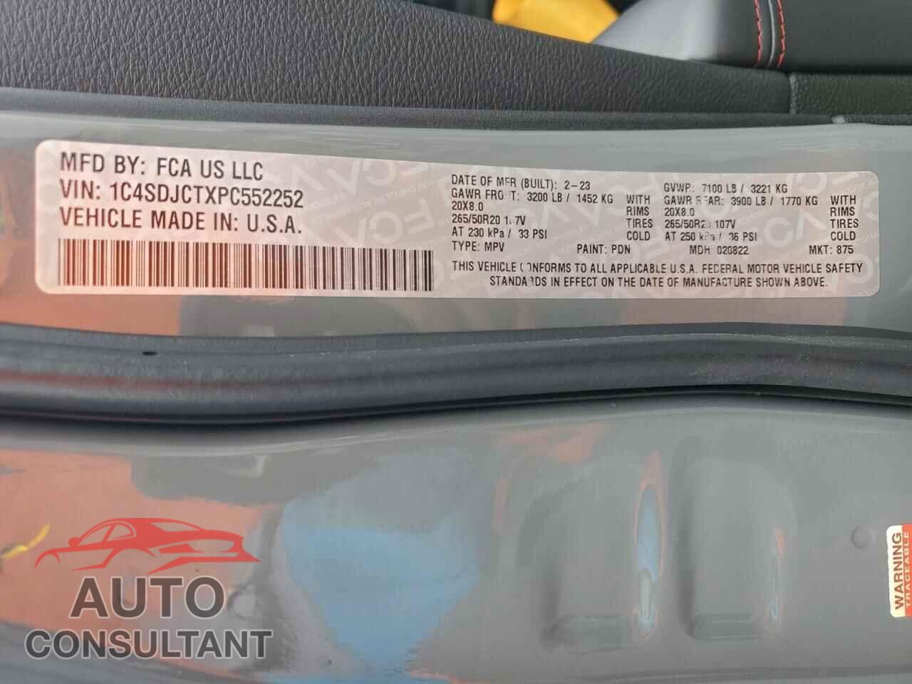 DODGE DURANGO 2023 - 1C4SDJCTXPC552252