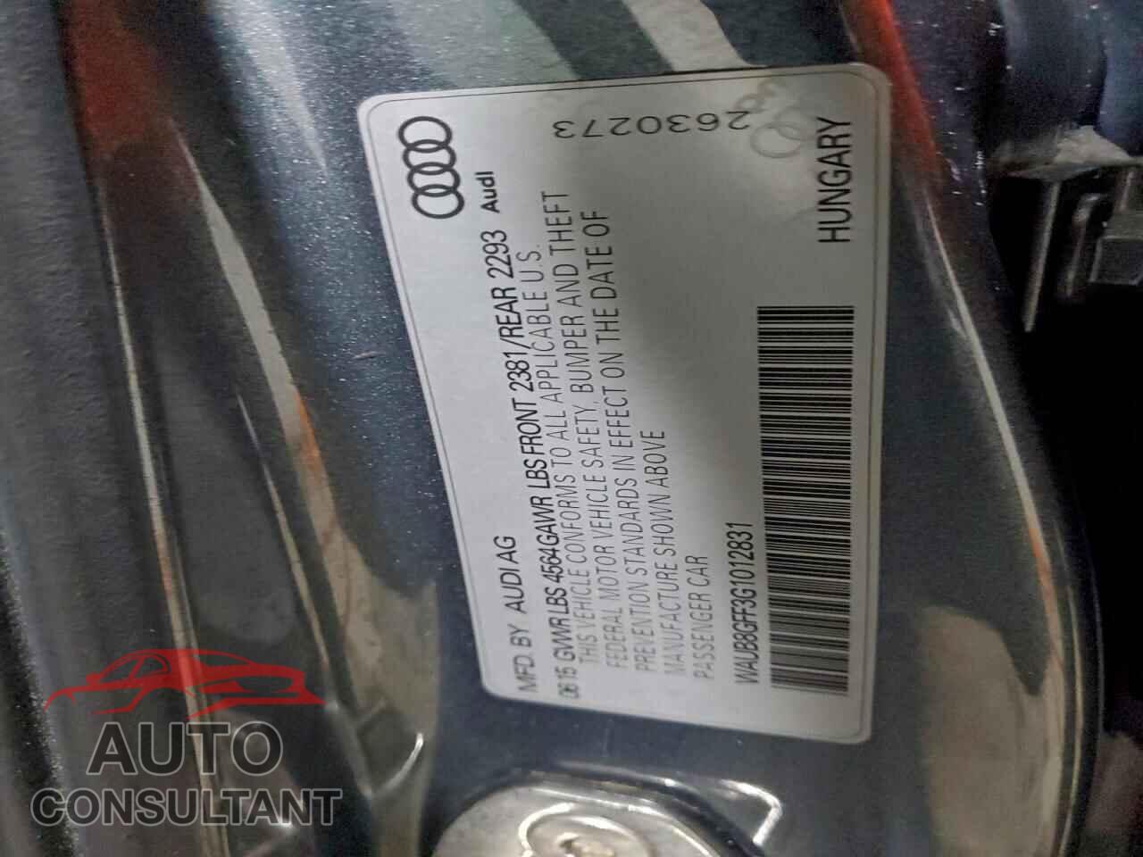 AUDI A3 2016 - WAUB8GFF3G1012831