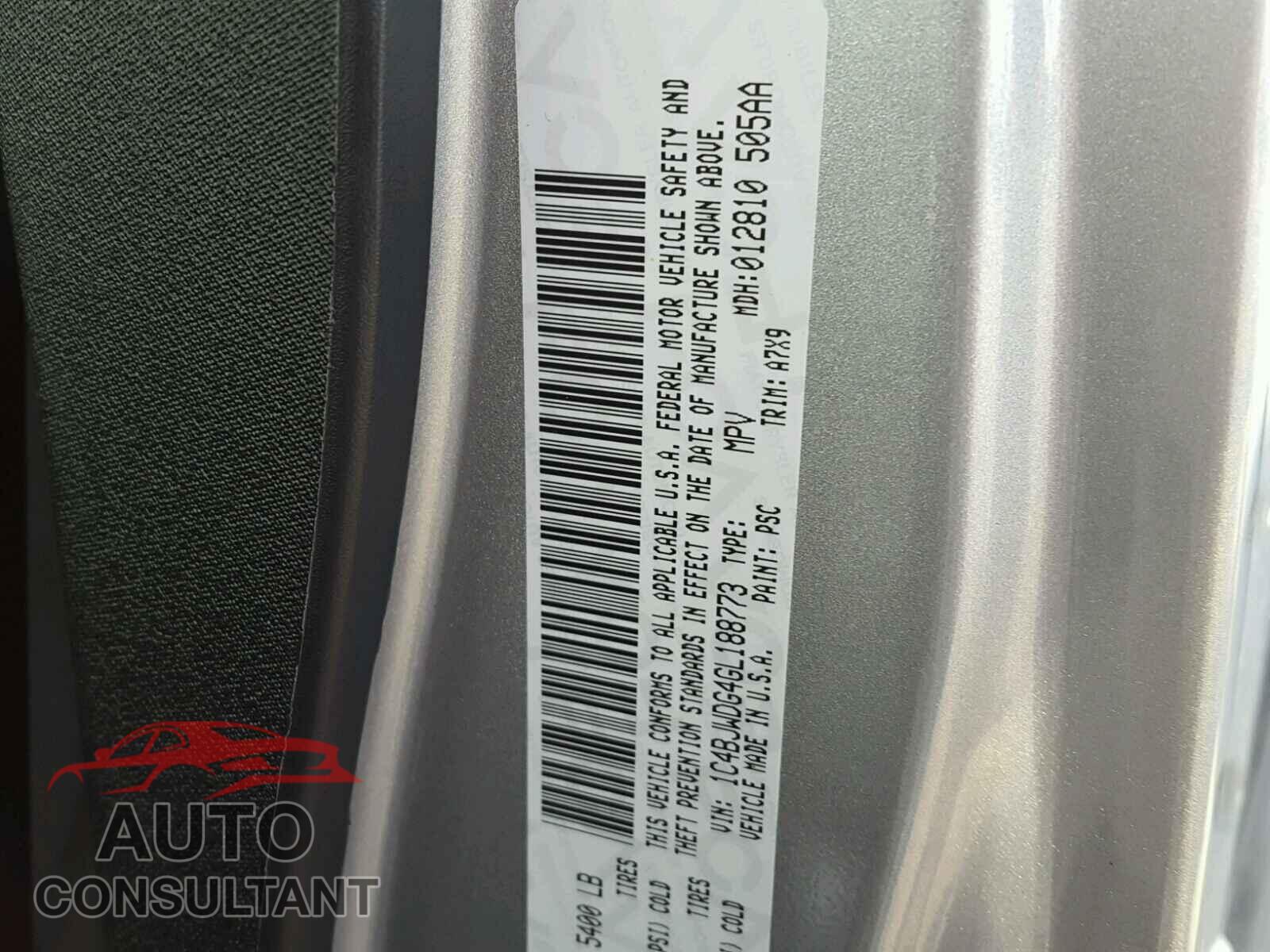 JEEP WRANGLER 2016 - 1C4BJWDG4GL188773