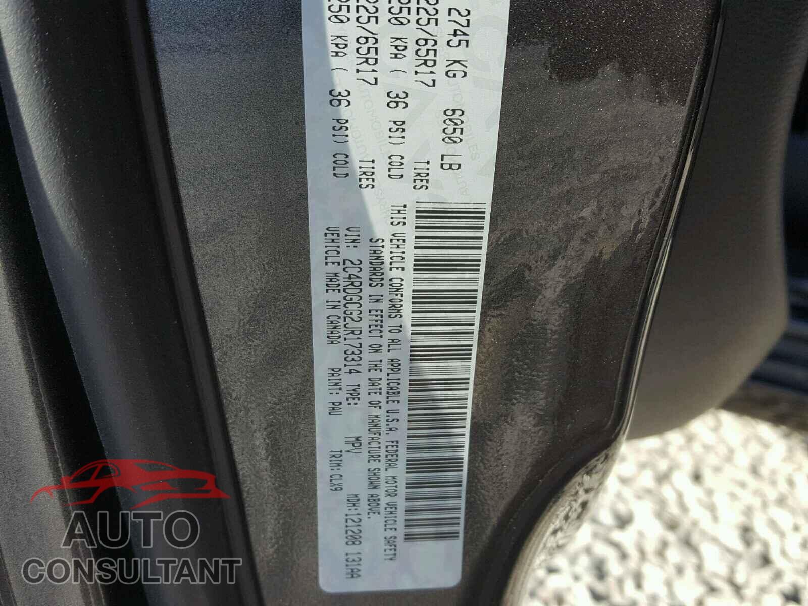 DODGE CARAVAN 2018 - 2C4RDGCG2JR173314