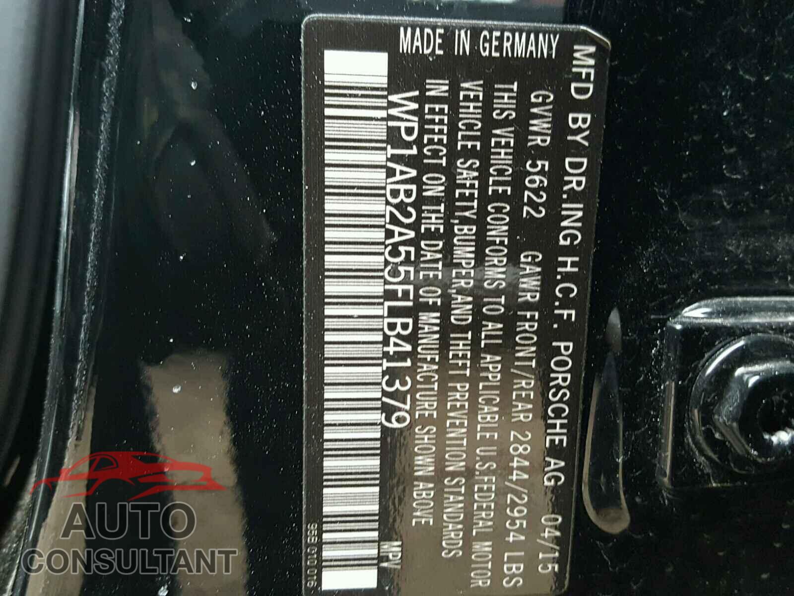 PORSCHE MACAN 2015 - WP1AB2A55FLB41379
