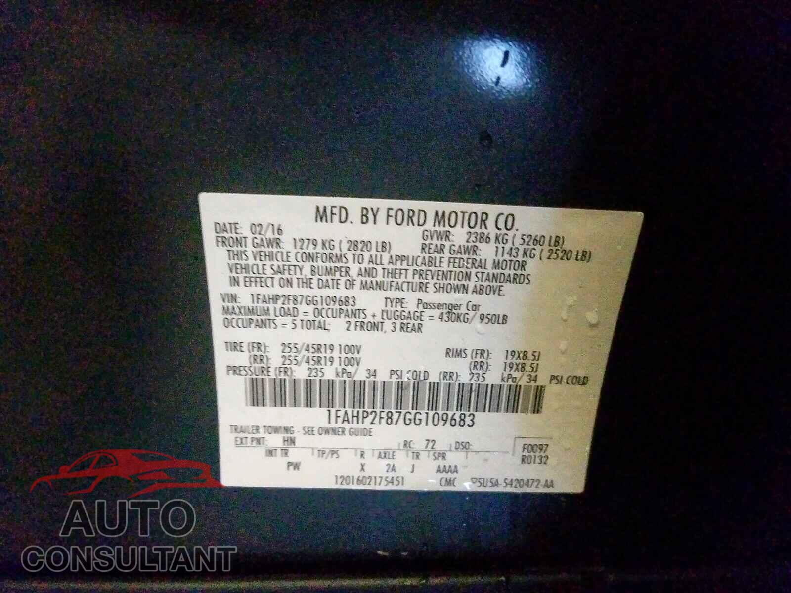 FORD TAURUS 2016 - 5YFBURHE8JP835546