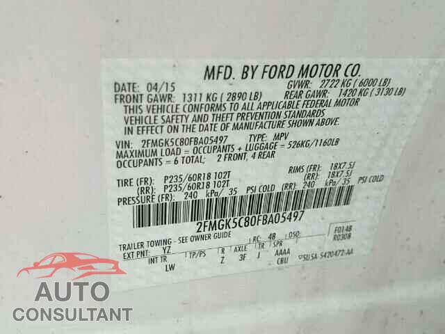 FORD FLEX 2015 - 2FMGK5C80FBA05497