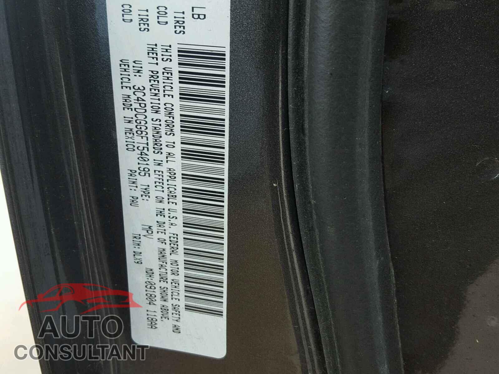 DODGE JOURNEY 2015 - 3C4PDCGG6FT540195
