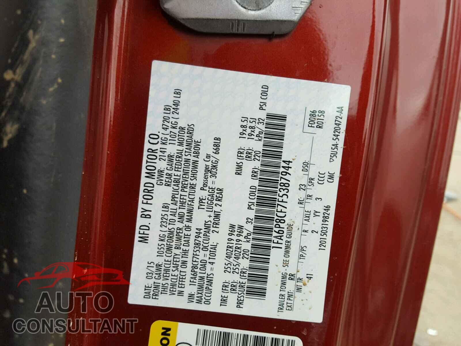 FORD MUSTANG 2015 - 1FA6P8CF7F5387944