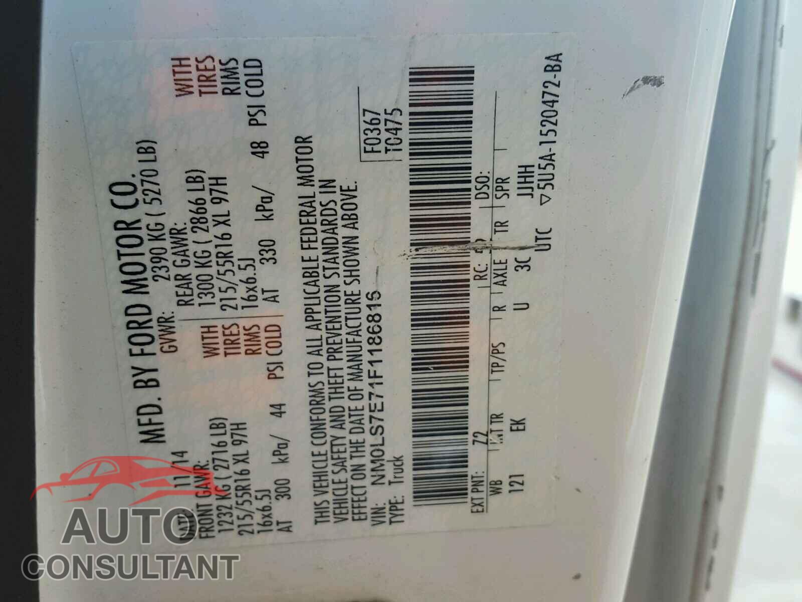 FORD TRANSIT CO 2015 - NM0LS7E71F1186816