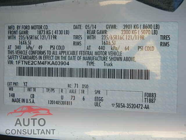 FORD TRANSIT CO 2015 - 1FTNE2CM4FKA03904