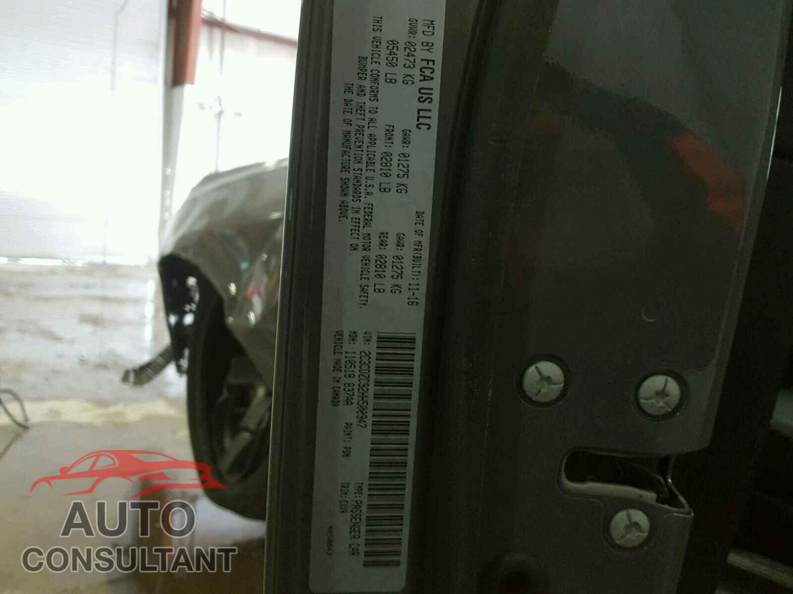 DODGE CHALLENGER 2017 - 2C3CDZC92HH500947