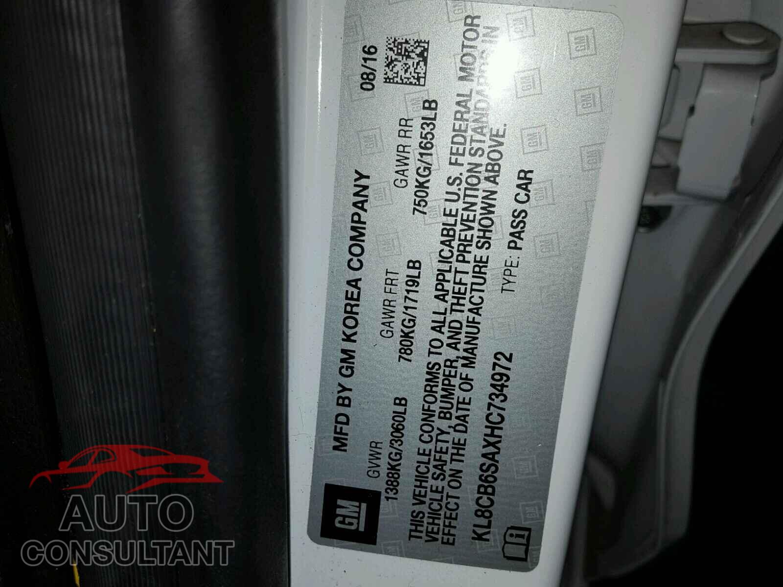 CHEVROLET SPARK 2017 - KL8CB6SAXHC734972