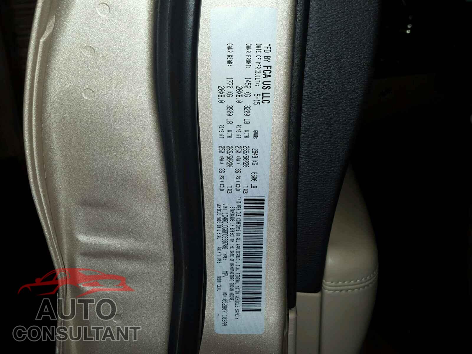 DODGE DURANGO 2015 - 1C4RDJDG6FC888706