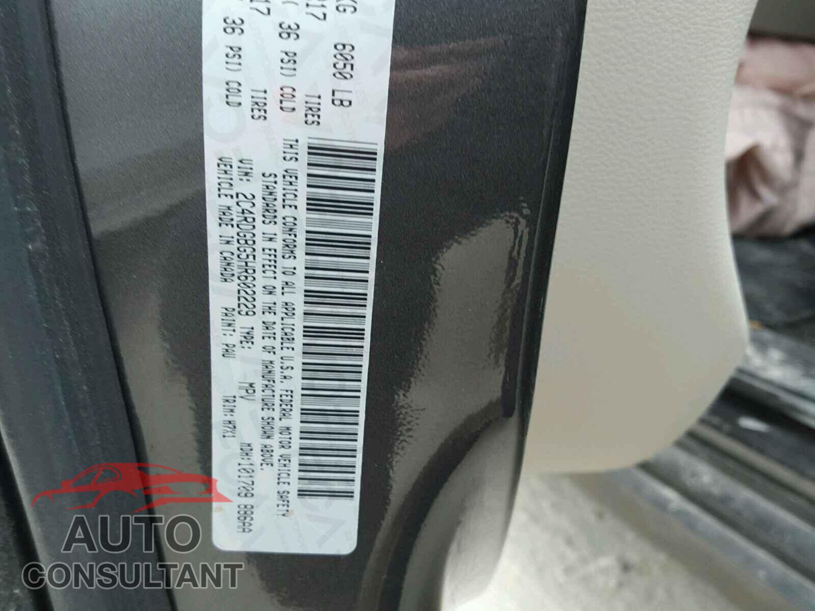 DODGE CARAVAN 2017 - 2C4RDGBG5HR602229