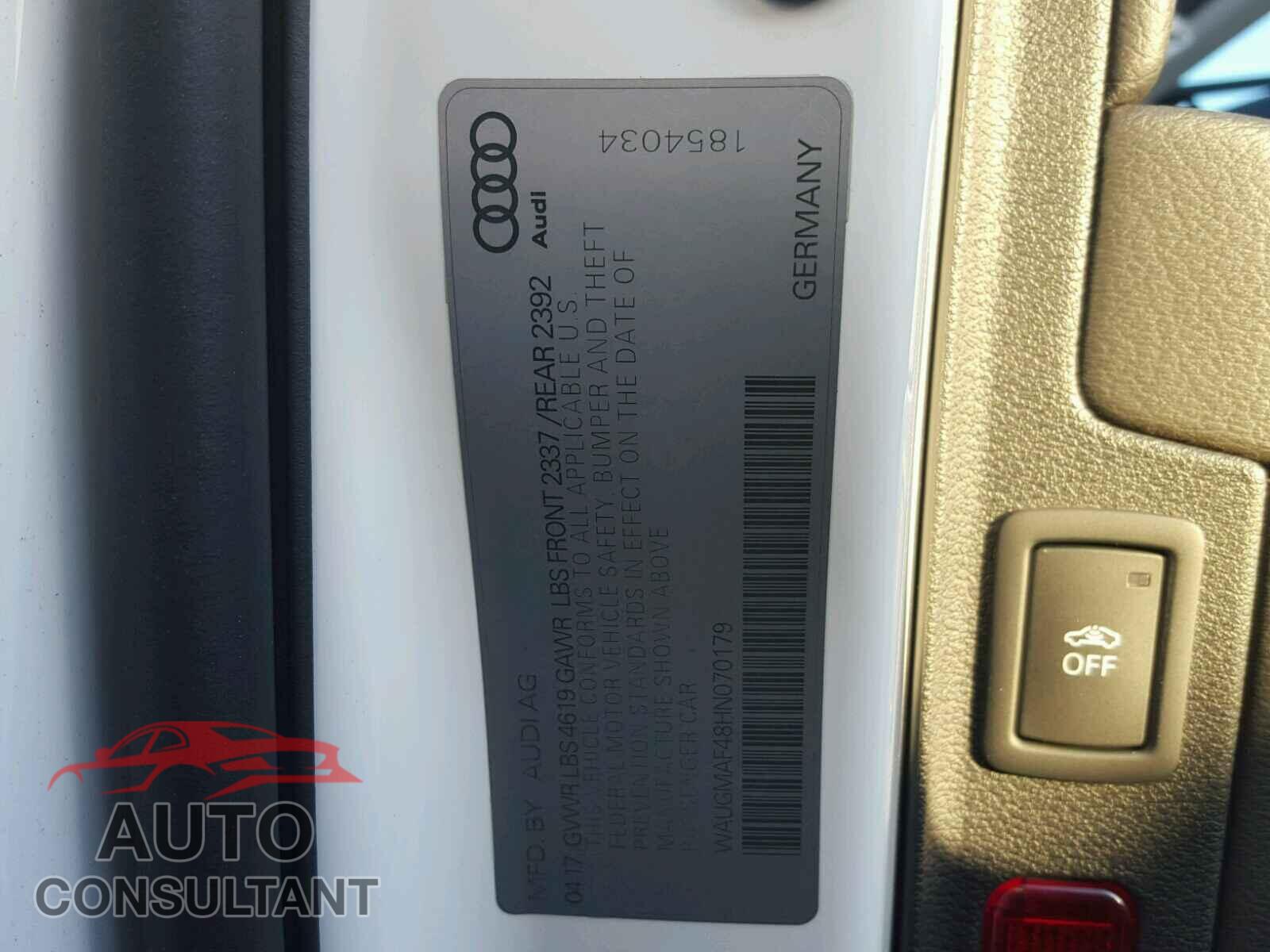 AUDI A4 2017 - WAUGMAF48HN070179