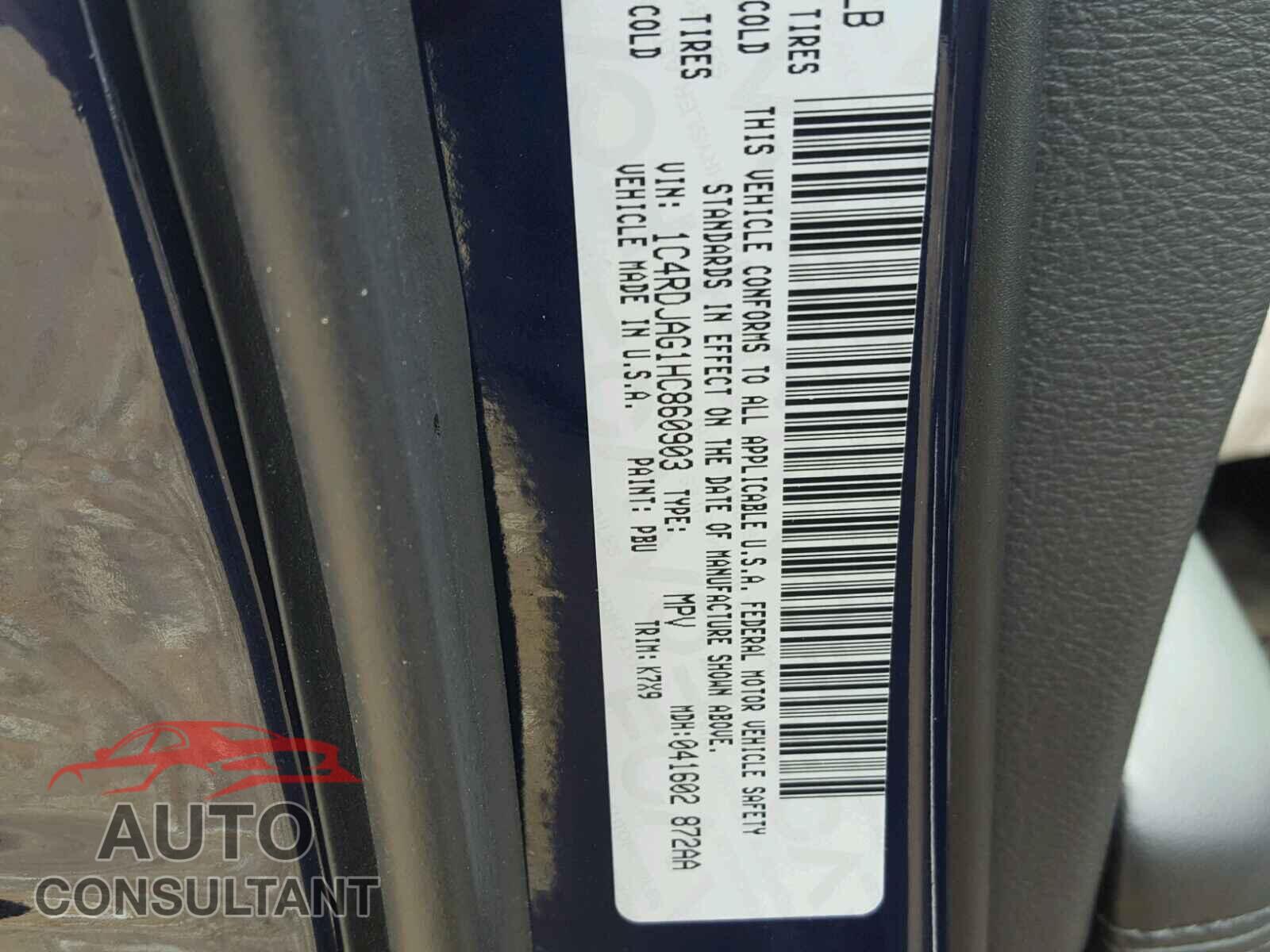 DODGE DURANGO 2017 - 1C4RDJAG1HC860903