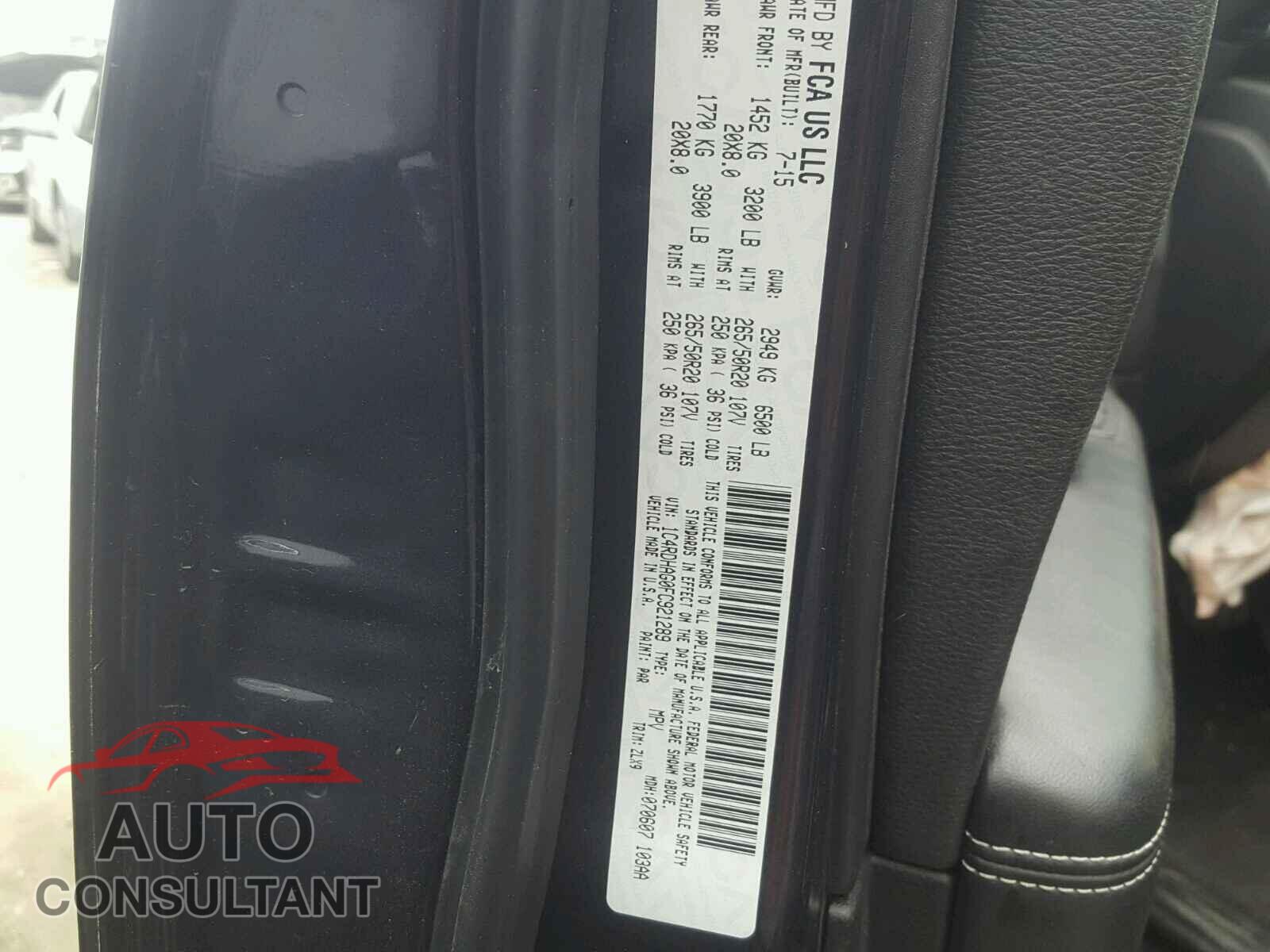 DODGE DURANGO 2015 - 1C4RDHAG0FC921289