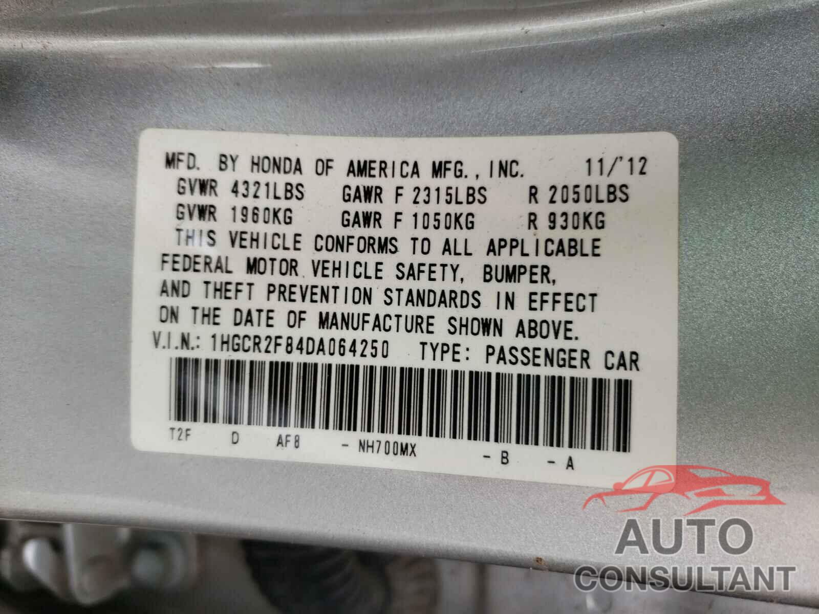 HONDA ACCORD 2013 - 4T1G11AK7MU564689