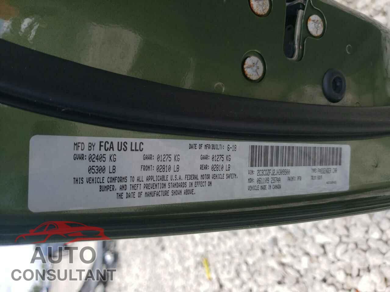 DODGE CHALLENGER 2018 - 2C3CDZFJ2JH309900