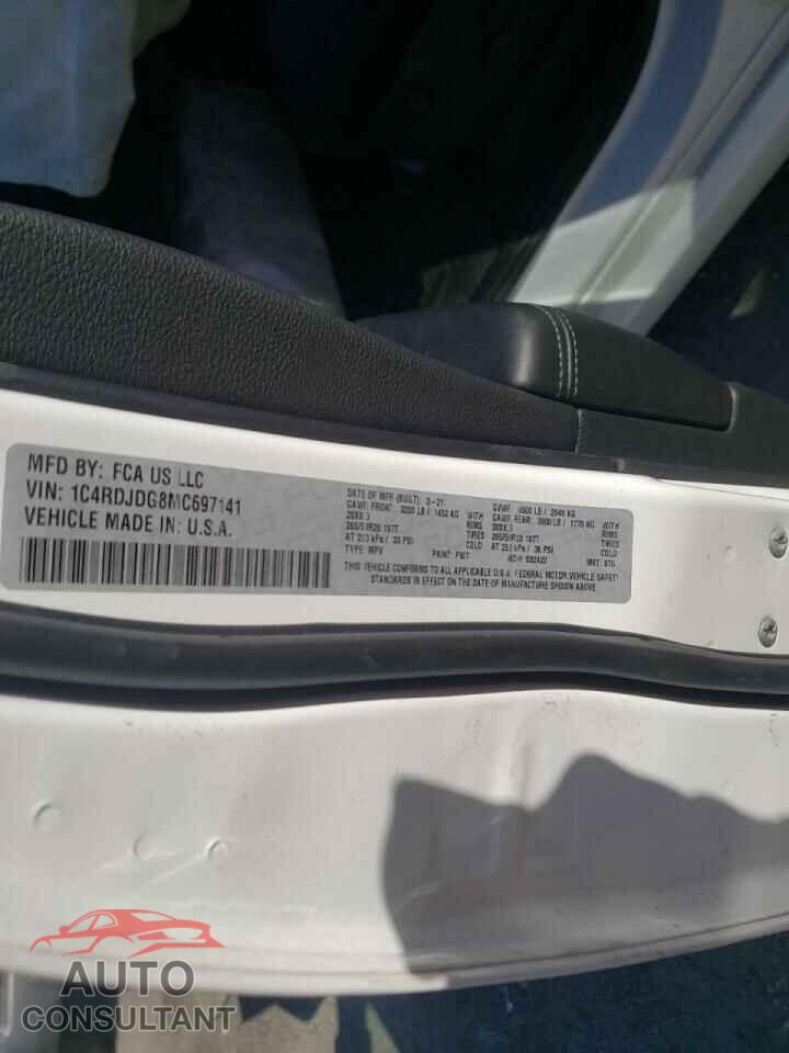DODGE DURANGO 2021 - 1C4RDJDG8MC697141