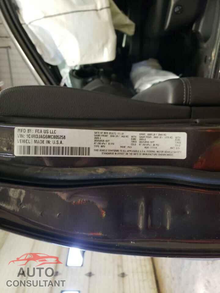 DODGE DURANGO 2021 - 1C4RDJAG6MC805258