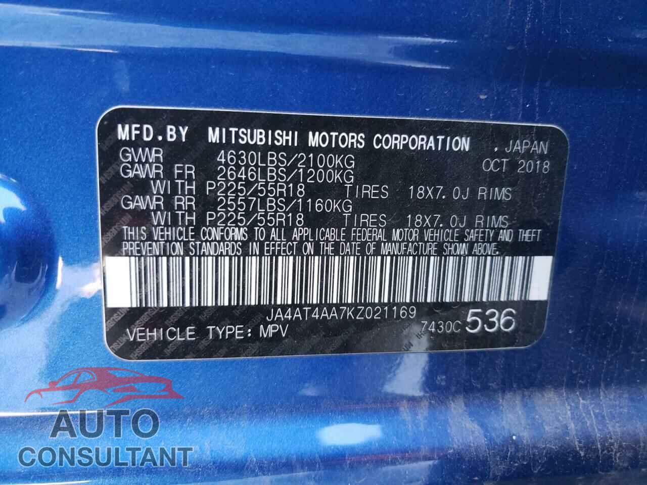 MITSUBISHI ECLIPSE 2019 - JA4AT4AA7KZ021169