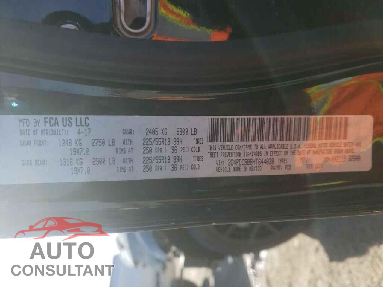 DODGE JOURNEY 2017 - 3C4PDCBB8HT644038