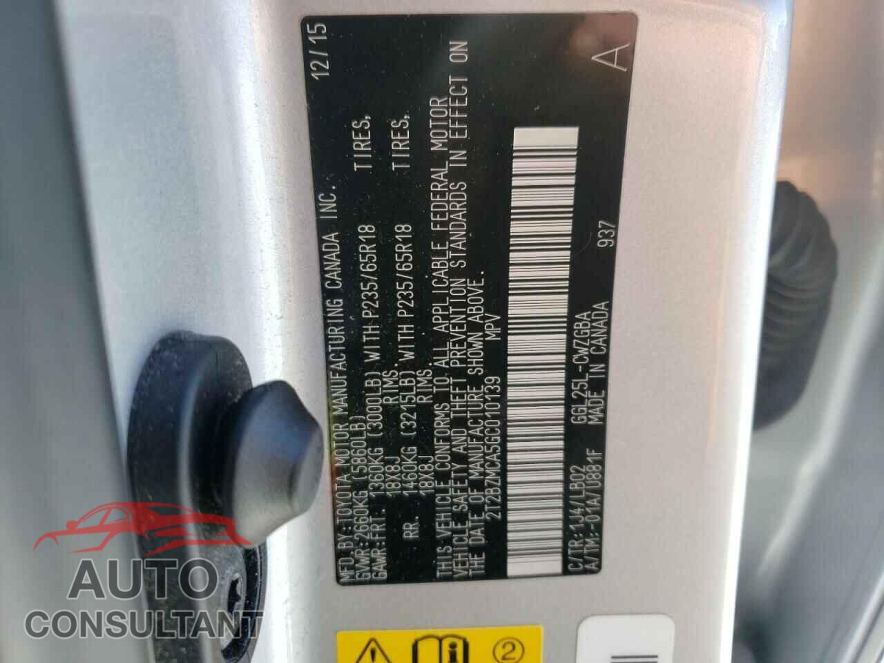 LEXUS RX350 2016 - 2T2BZMCA5GC010139