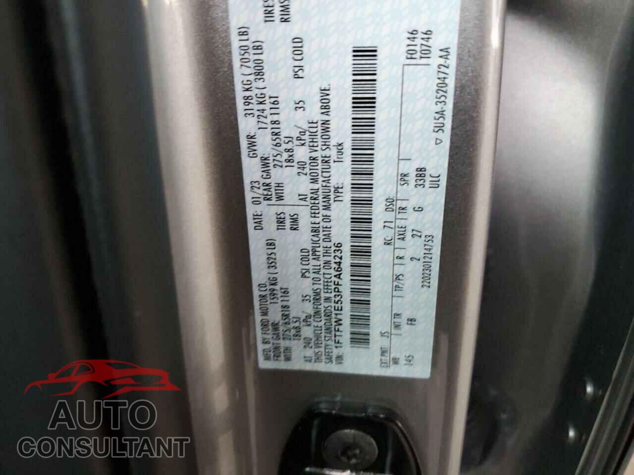 FORD F-150 2023 - 1FTFW1E53PFA64236