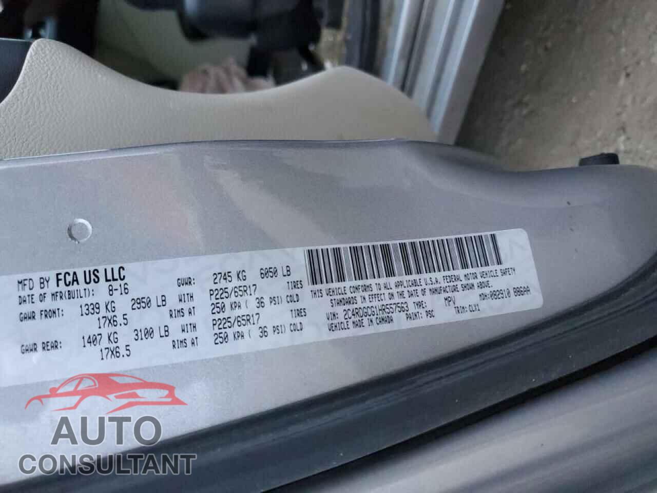 DODGE CARAVAN 2017 - 2C4RDGCG1HR557563