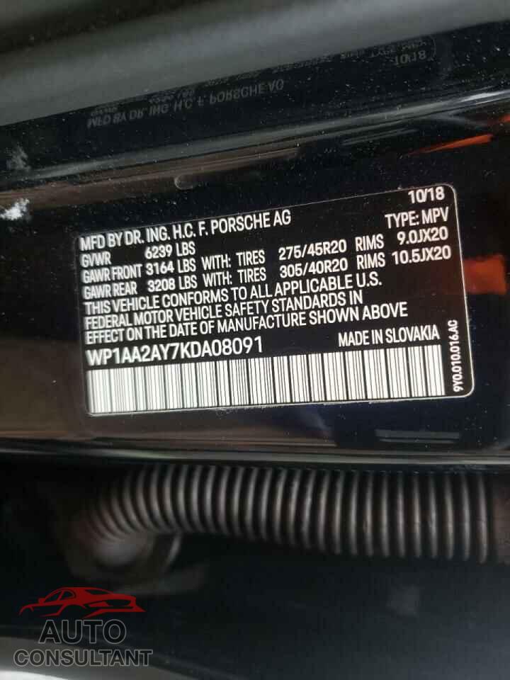 PORSCHE CAYENNE 2019 - WP1AA2AY7KDA08091