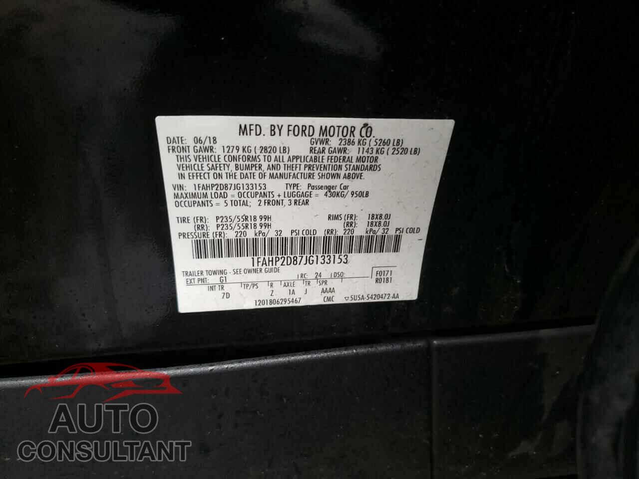 FORD TAURUS 2018 - 3N1AB7AP2KY365620
