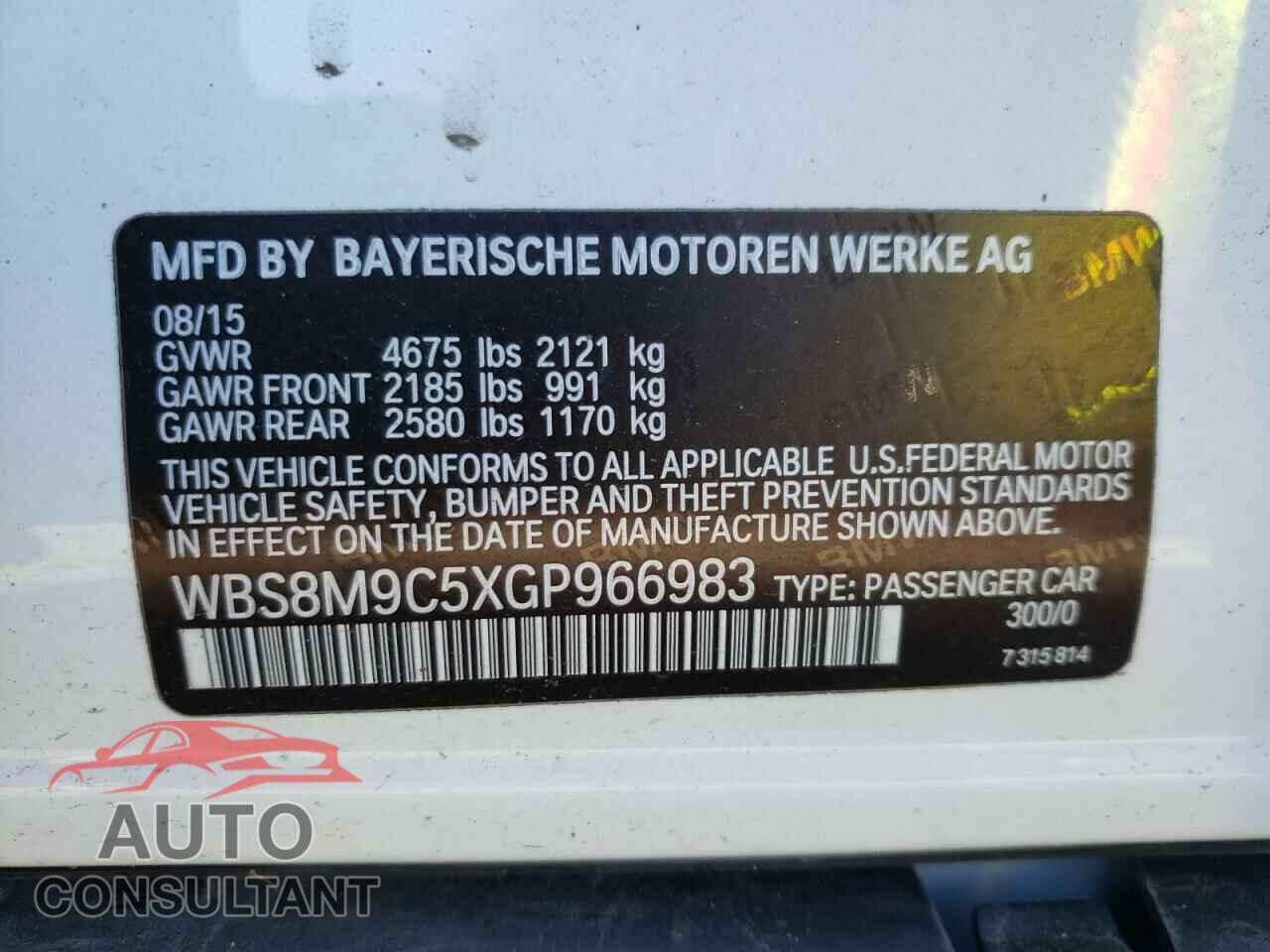 BMW M3 2016 - WBS8M9C5XGP966983