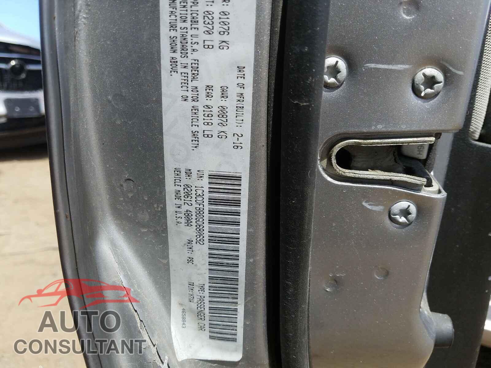DODGE DART 2016 - 1C3CDFBB8GD680692