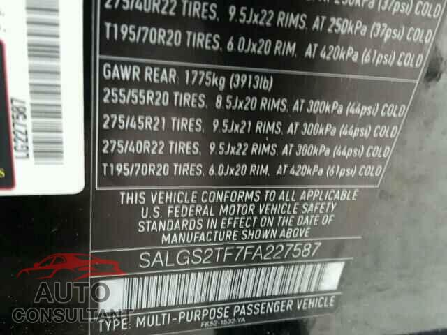 LAND ROVER RANGEROVER 2015 - SALGS2TF7FA227587