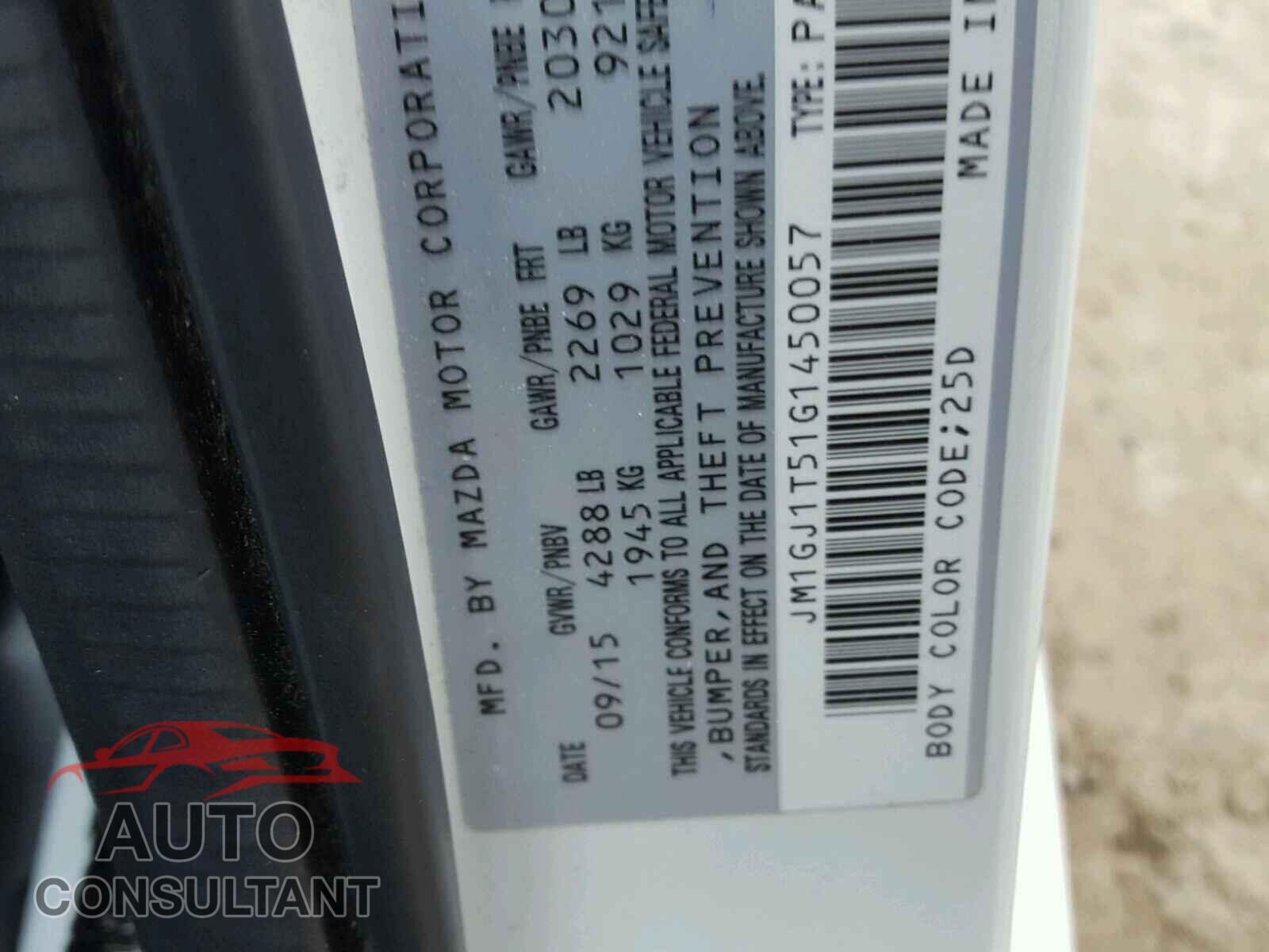 MAZDA 6 2016 - 3N1CN8BV9ML856205