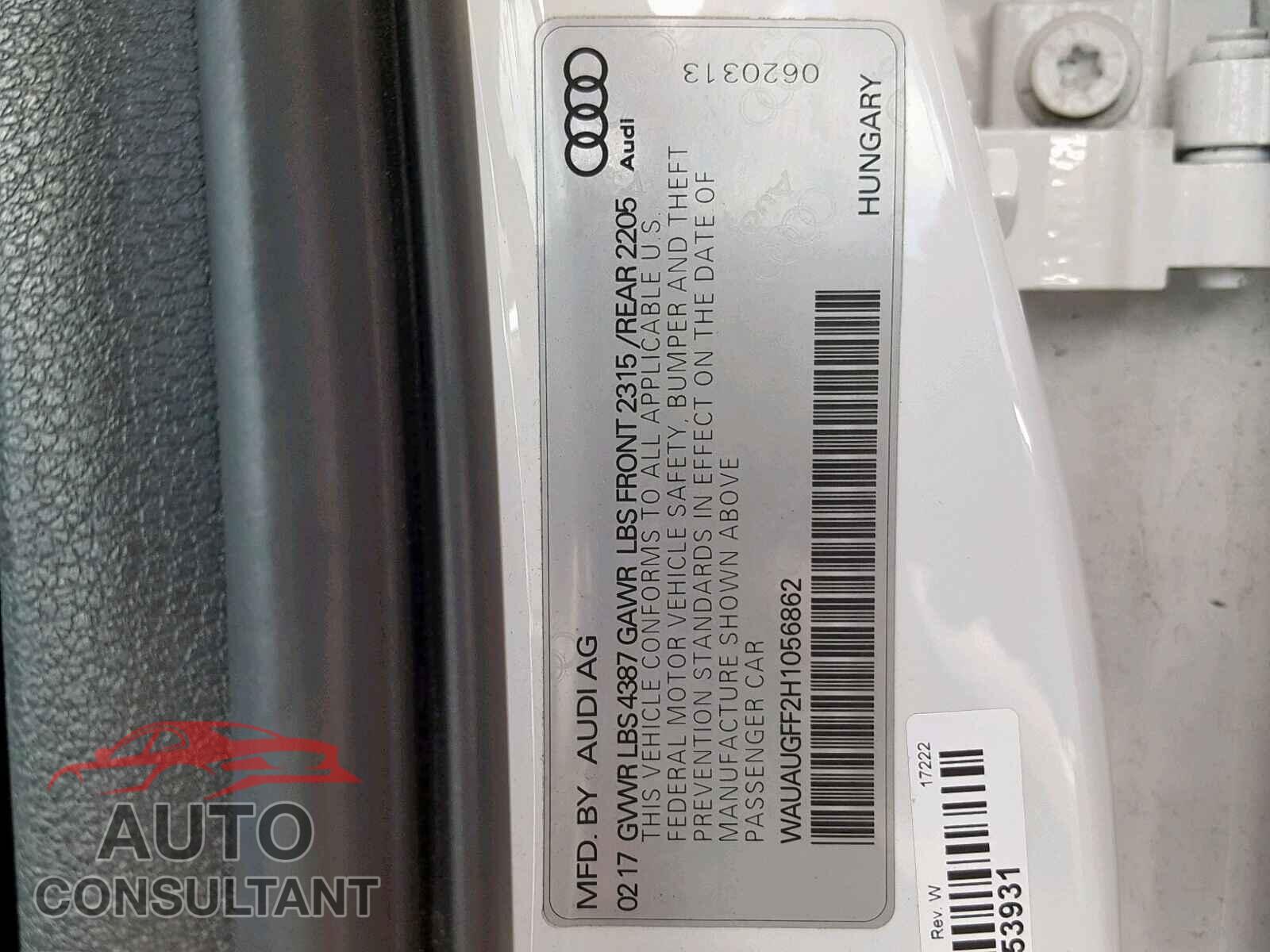 AUDI A3 2017 - 1N4AA6AP1JC371884
