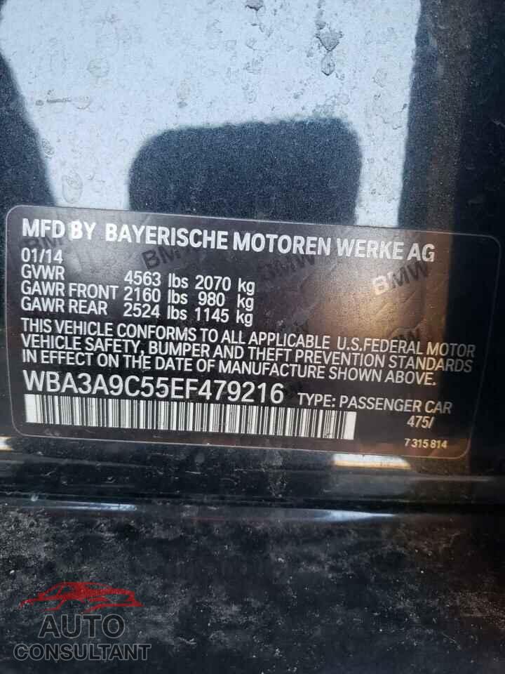 BMW 3 SERIES 2014 - WBA3A9C55EF479216