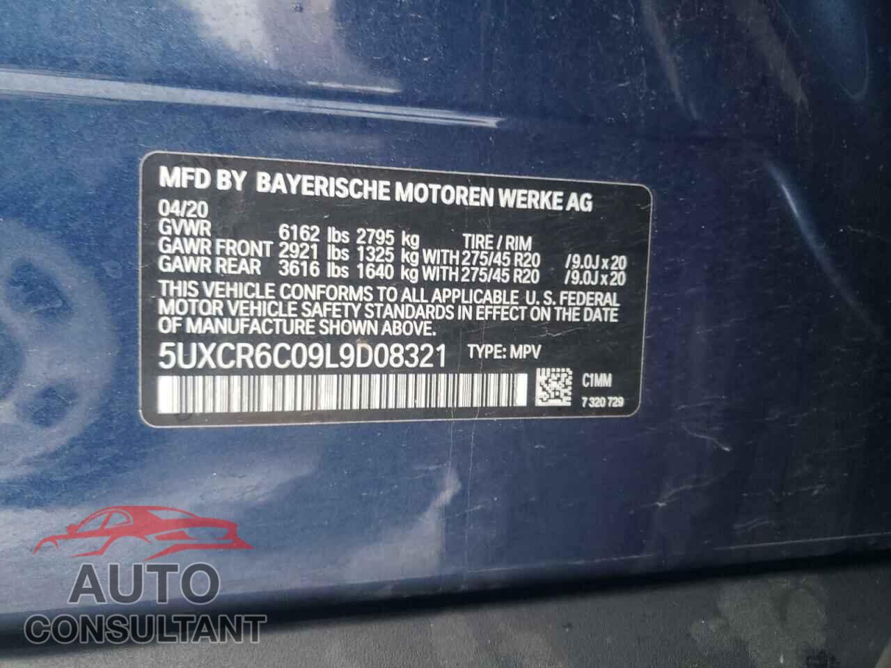 BMW X5 2020 - 5UXCR6C09L9D08321