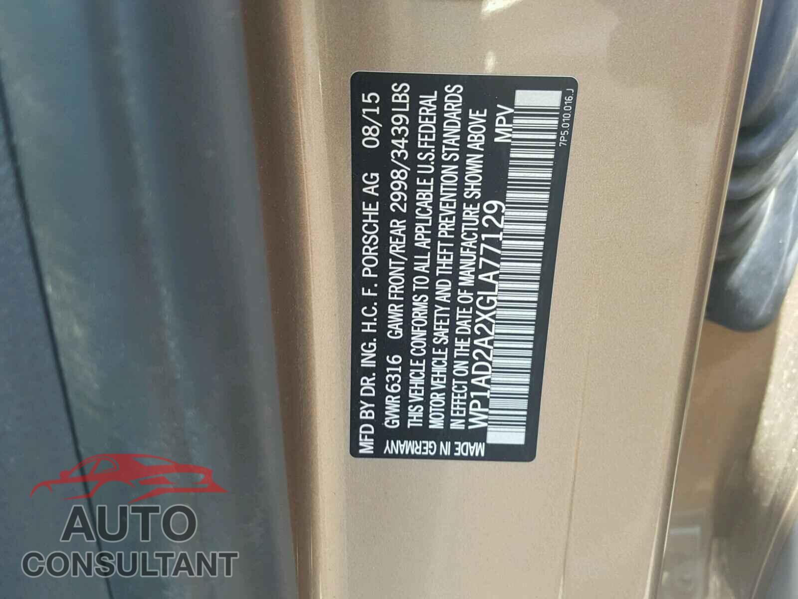 PORSCHE CAYENNE GT 2016 - WP1AD2A2XGLA77129