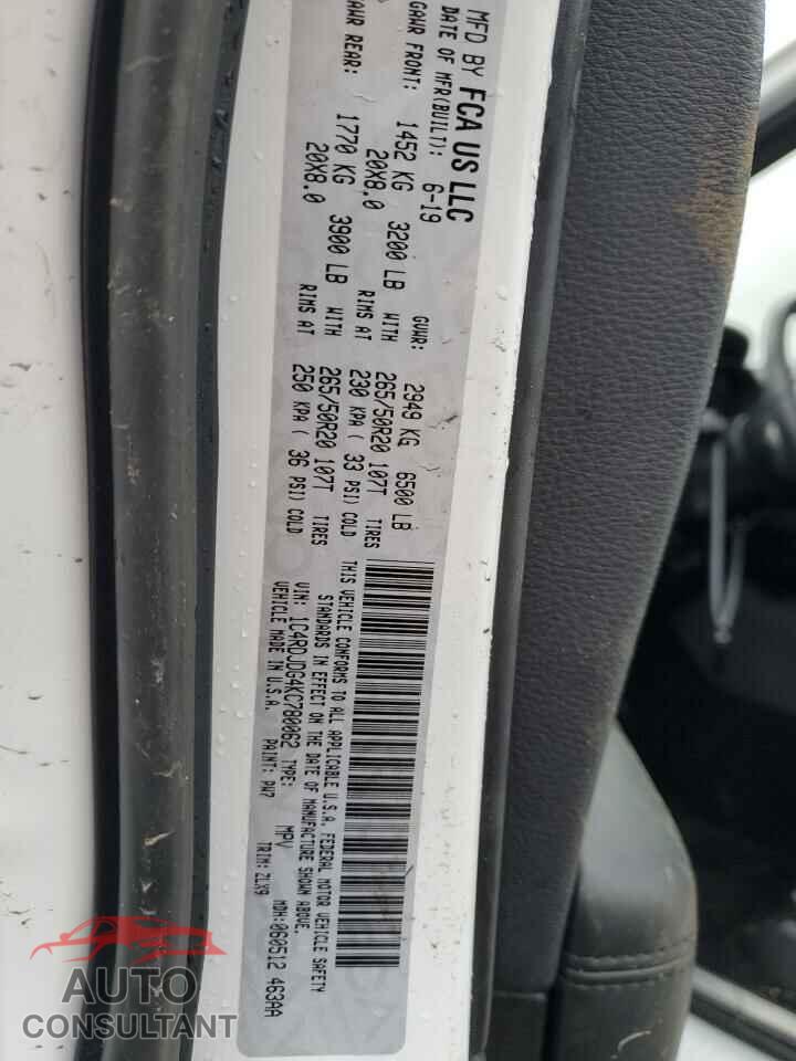 DODGE DURANGO 2019 - 1C4RDJDG4KC780062