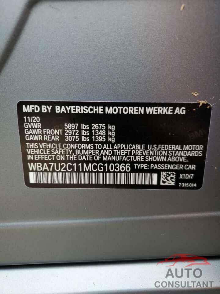 BMW 7 SERIES 2021 - WBA7U2C11MCG10366