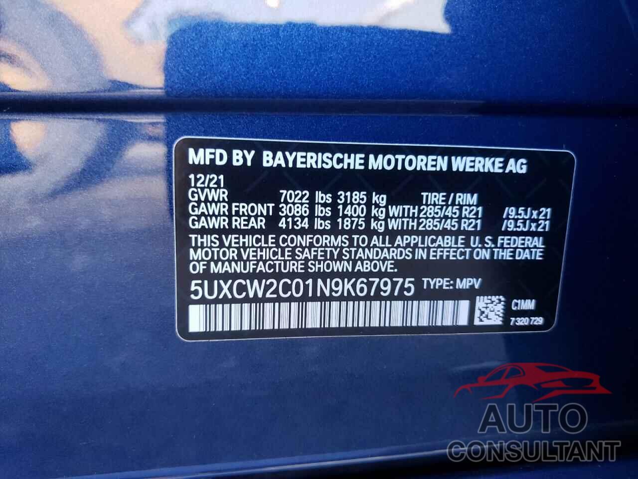 BMW X7 2022 - 5UXCW2C01N9K67975
