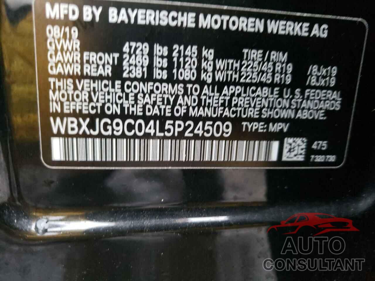 BMW X1 2020 - WBXJG9C04L5P24509