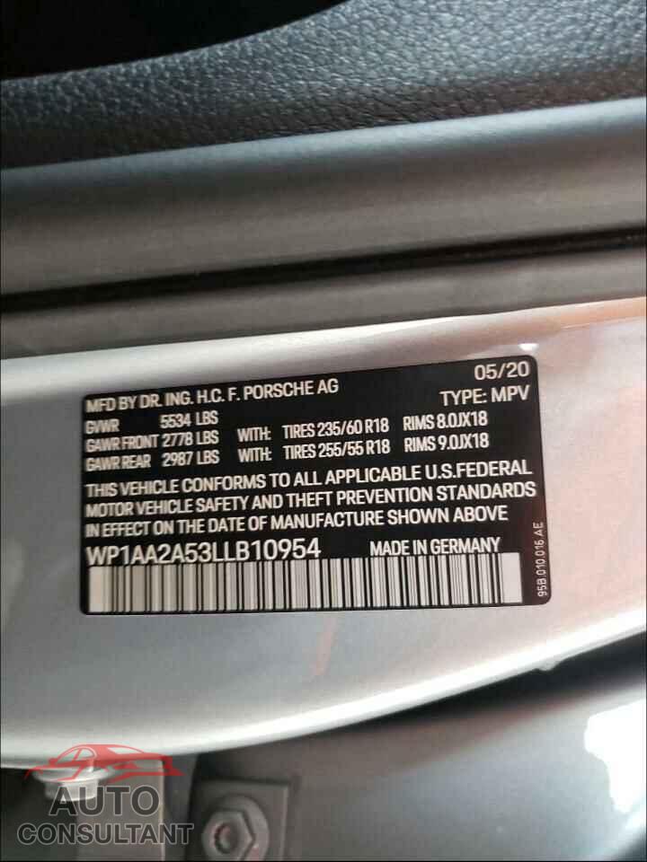 PORSCHE MACAN 2020 - WP1AA2A53LLB10954