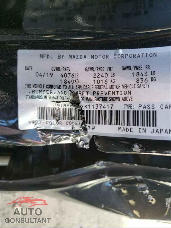 MAZDA 3 2019 - JM1BPANMXK1137417