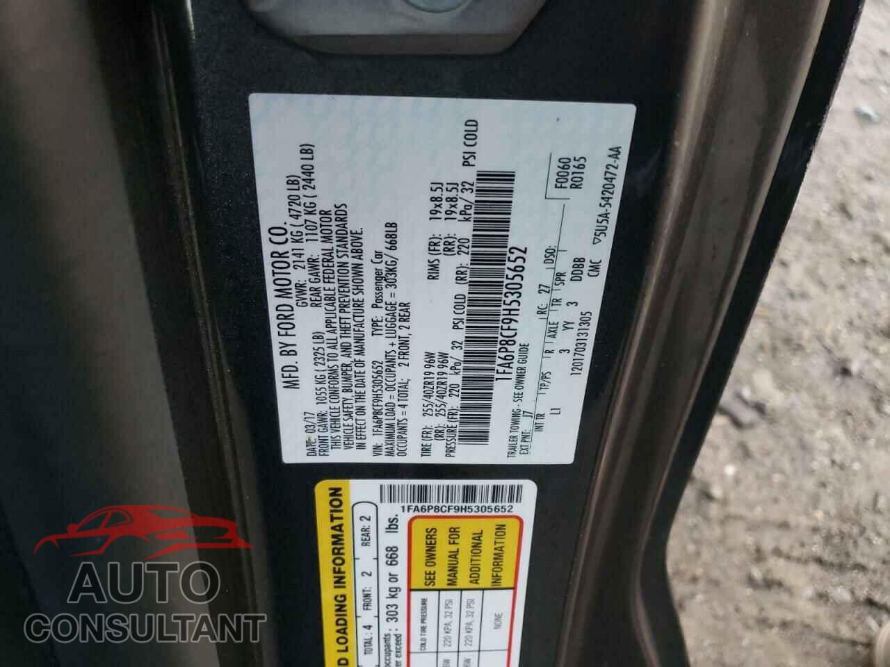 FORD MUSTANG 2017 - 1FA6P8CF9H5305652