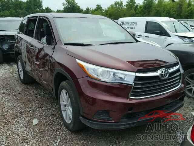 TOYOTA HIGHLANDER 2016 - 5TDZKRFH9GS135343