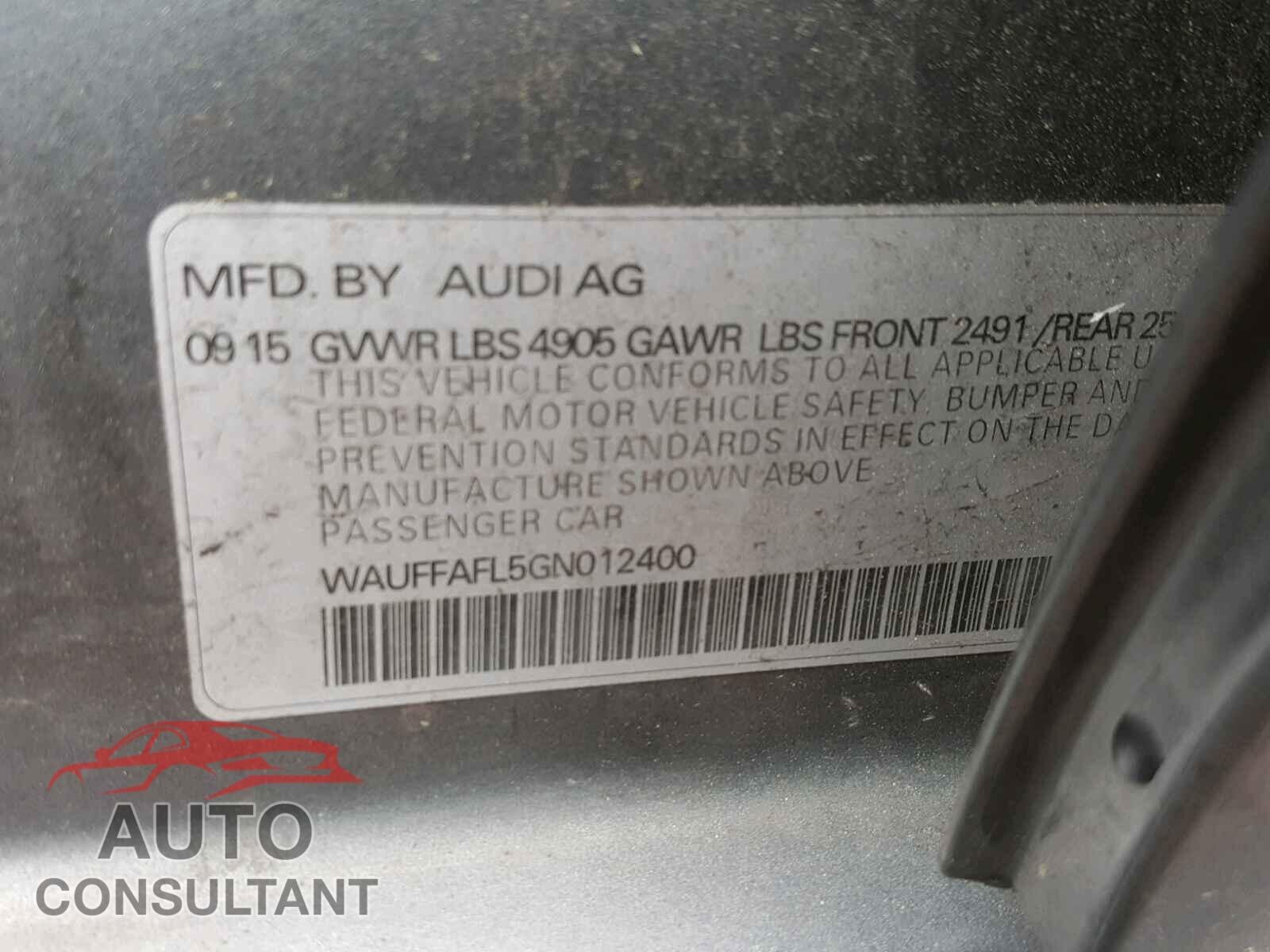 AUDI A4 2016 - WAUFFAFL5GN012400