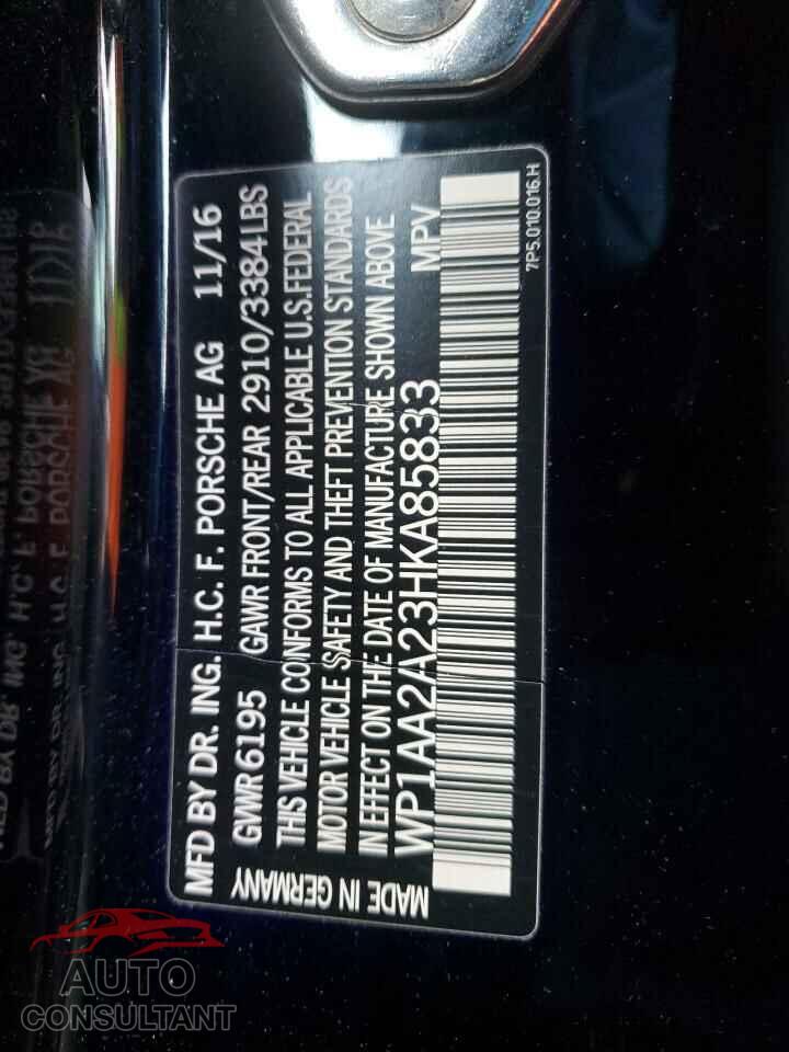 PORSCHE CAYENNE 2017 - WP1AA2A23HKA85833