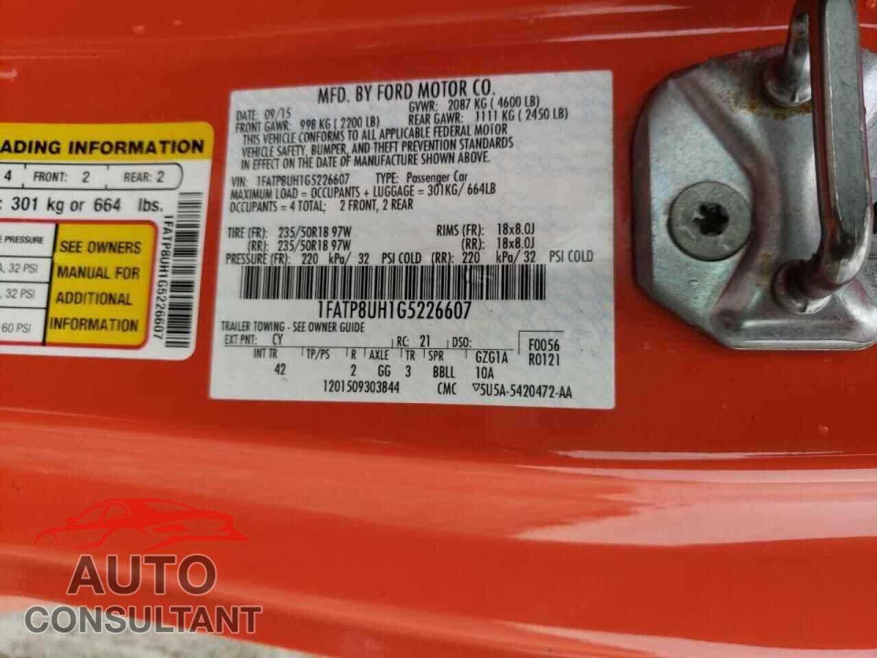FORD MUSTANG 2016 - 1FATP8UH1G5226607