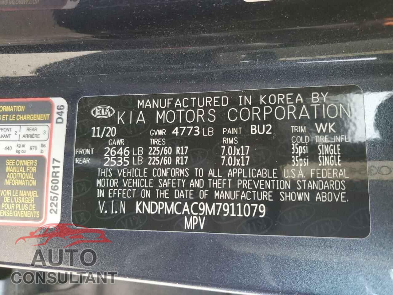 KIA SPORTAGE 2021 - KNDPMCAC9M7911079