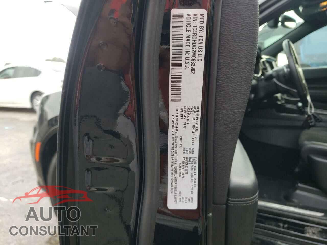 DODGE DURANGO 2021 - 1C4RDHDG2MC633962